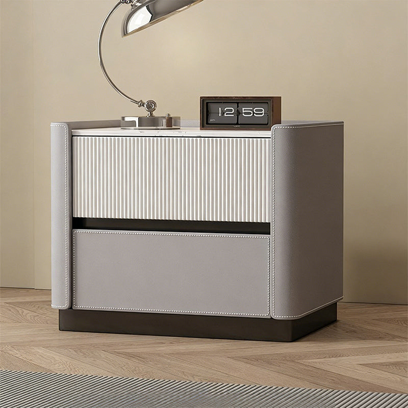 【ナイトテーブル】リブデザイン 上品 静かな佇まい