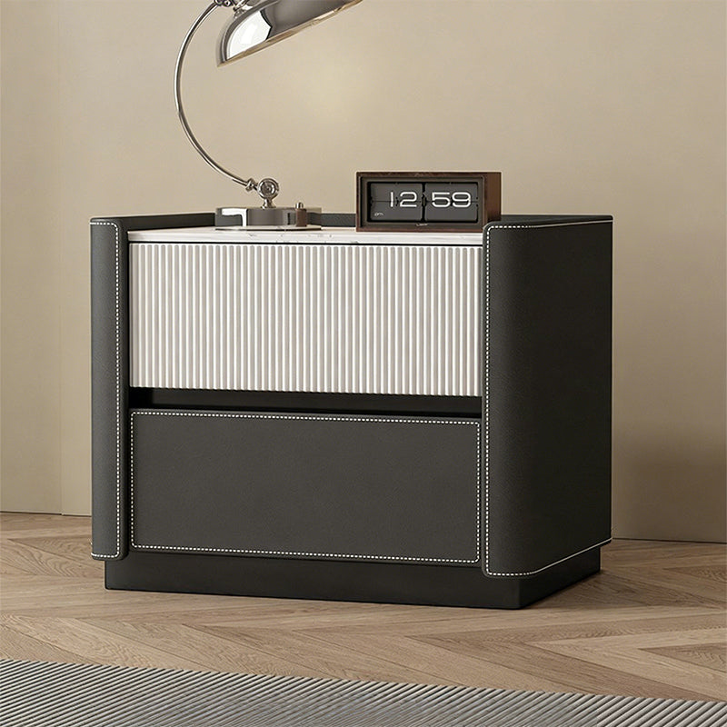 【ナイトテーブル】リブデザイン 上品 静かな佇まい