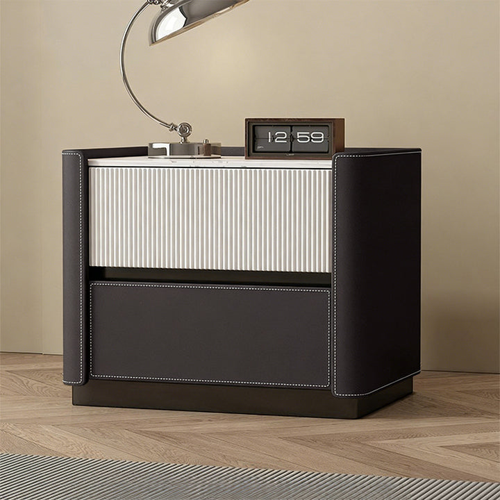 【ナイトテーブル】リブデザイン 上品 静かな佇まい