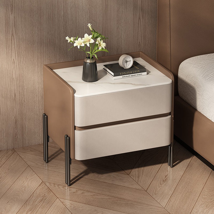 【ナイトテーブル】スリム脚部 洗練 取り出しやすい