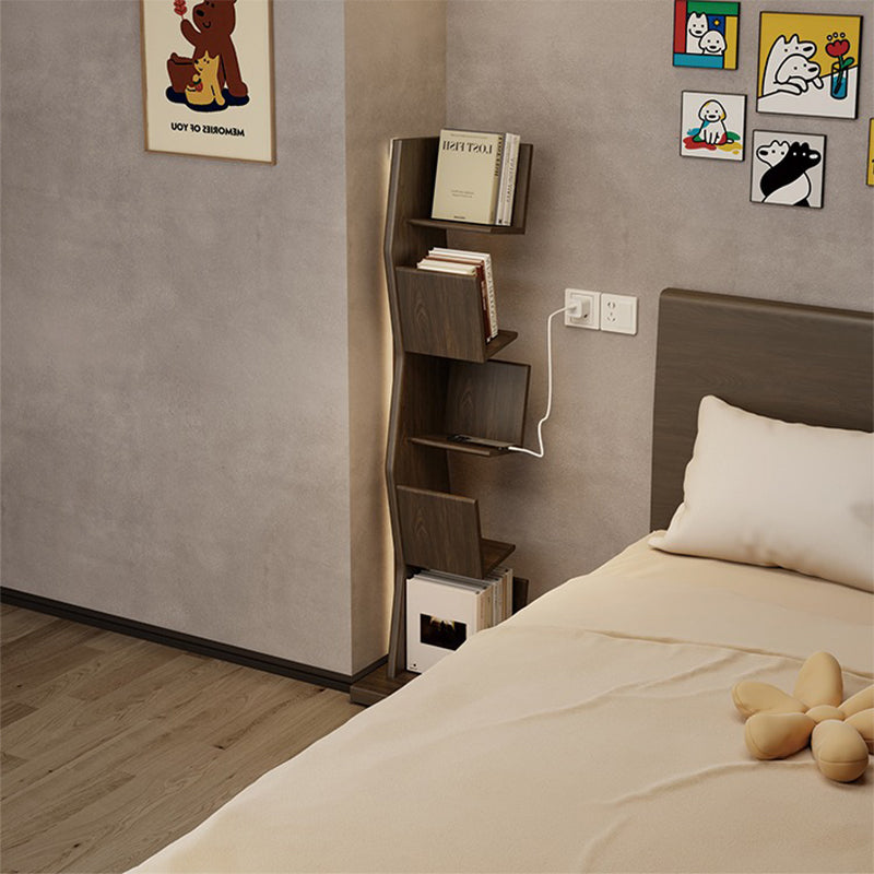 【本棚・ディスプレイラック】波形シルエット 温もり 安定感