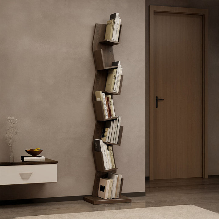 【本棚・ディスプレイラック】波形シルエット 温もり 安定感