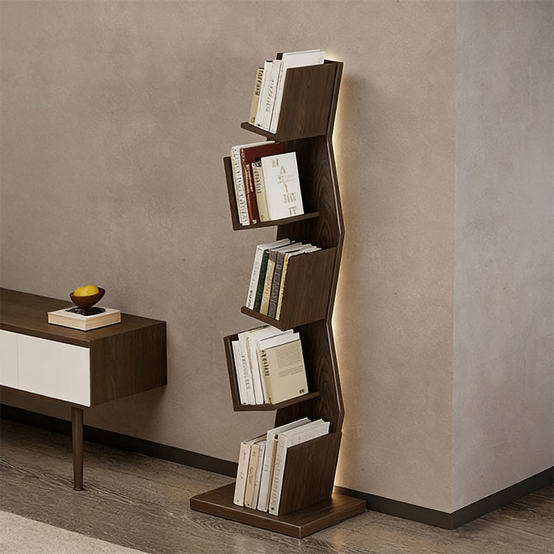 【本棚・ディスプレイラック】波形シルエット 温もり 安定感