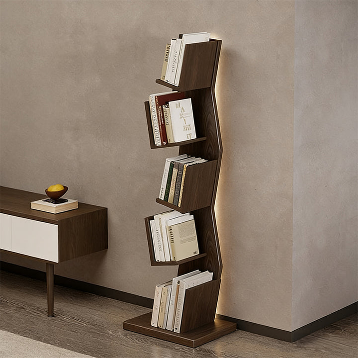【本棚・ディスプレイラック】波形シルエット 温もり 安定感