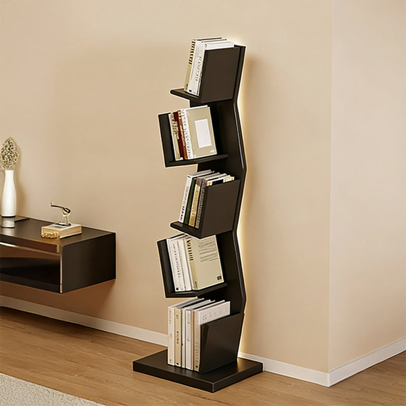 【本棚・ディスプレイラック】波形シルエット 温もり 安定感