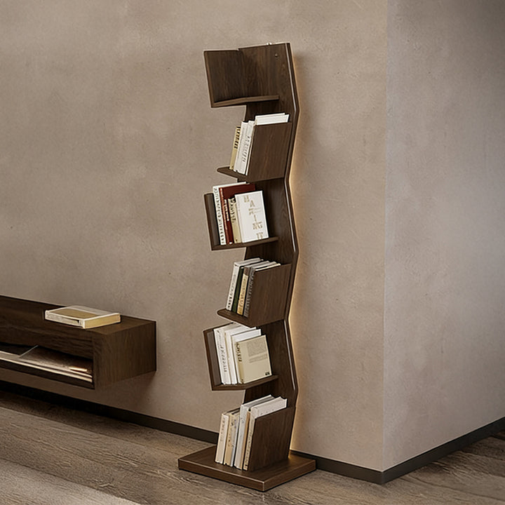 【本棚・ディスプレイラック】波形シルエット 温もり 安定感