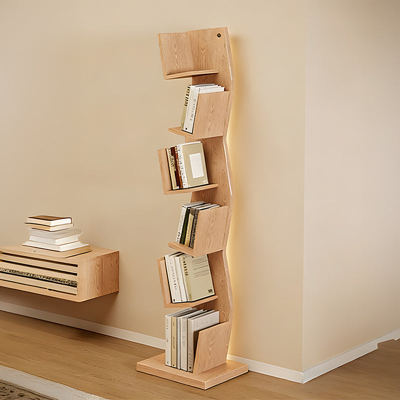 【本棚・ディスプレイラック】波形シルエット 温もり 安定感