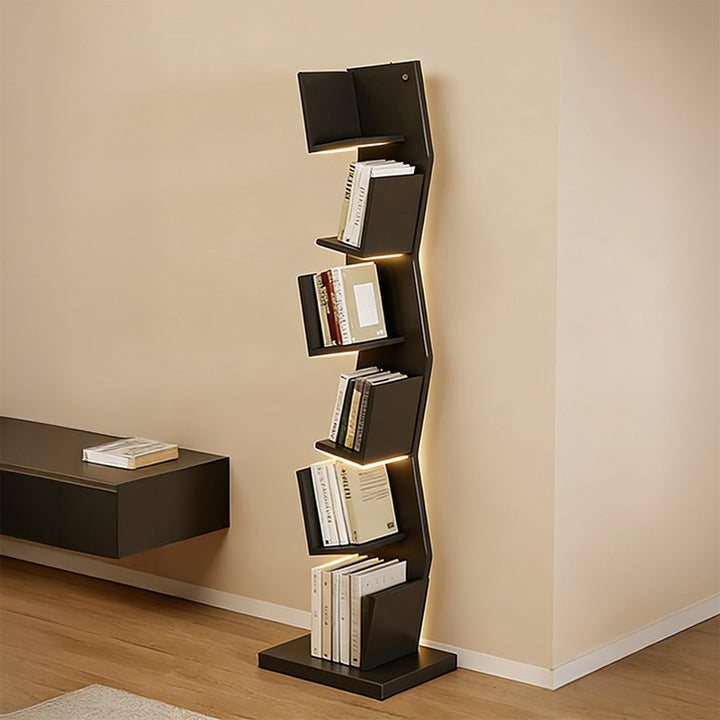 【本棚・ディスプレイラック】波形シルエット 温もり 安定感