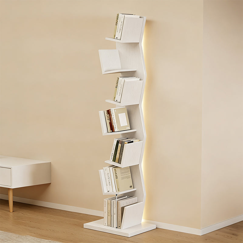 【本棚・ディスプレイラック】波形シルエット 温もり 安定感