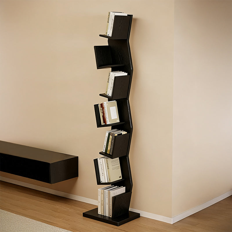 【本棚・ディスプレイラック】波形シルエット 温もり 安定感