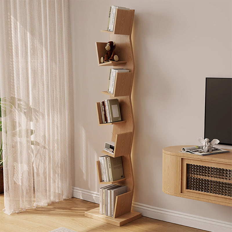 【本棚・ディスプレイラック】波形シルエット 温もり 安定感