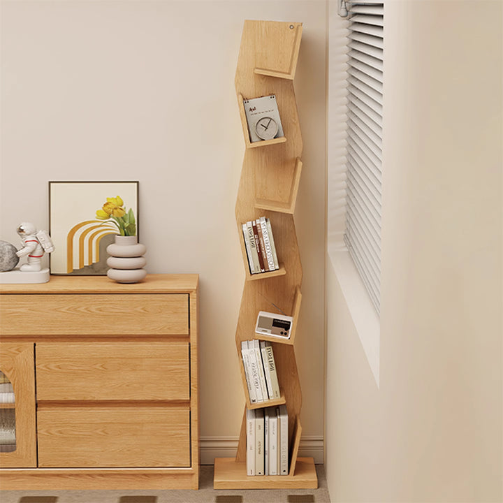 【本棚・ディスプレイラック】波形シルエット 温もり 安定感