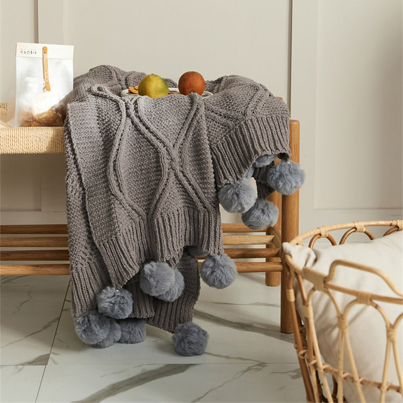 ブラントン　3本セット INDOORPLUS公式 | ブランケット ニット ボンボン 選べる3色 – Indoorplus