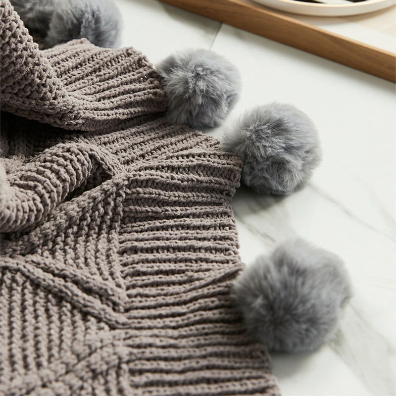 INDOORPLUS公式 | ブランケット ニット ボンボン 選べる3色 – Indoorplus