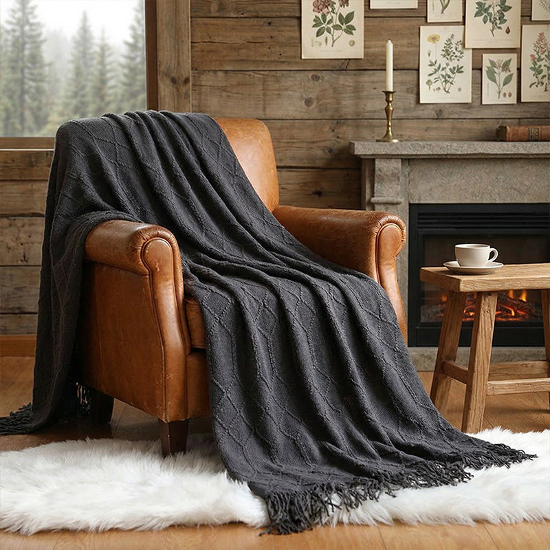 【ブランケット】 北欧風 シンプル立体模様 おしゃれ