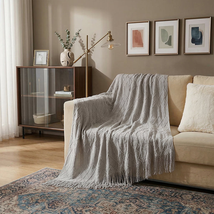 【ブランケット】 北欧風 シンプル立体模様 おしゃれ
