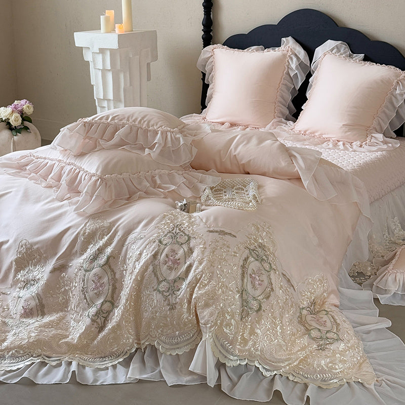 【寝具セット】ロングステープルコットン100％ ベッドリネン 高級感 肌触り ツルツル 肌 4点セット