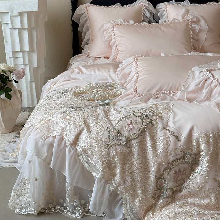 【寝具セット】ロングステープルコットン100％ ベッドリネン 高級感 肌触り ツルツル 肌 4点セット