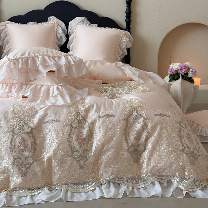 【寝具セット】ロングステープルコットン100％ ベッドリネン 高級感 肌触り ツルツル 肌 4点セット