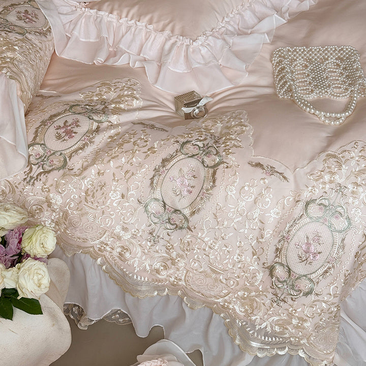 【寝具セット】ロングステープルコットン100％ ベッドリネン 高級感 肌触り ツルツル 肌 4点セット