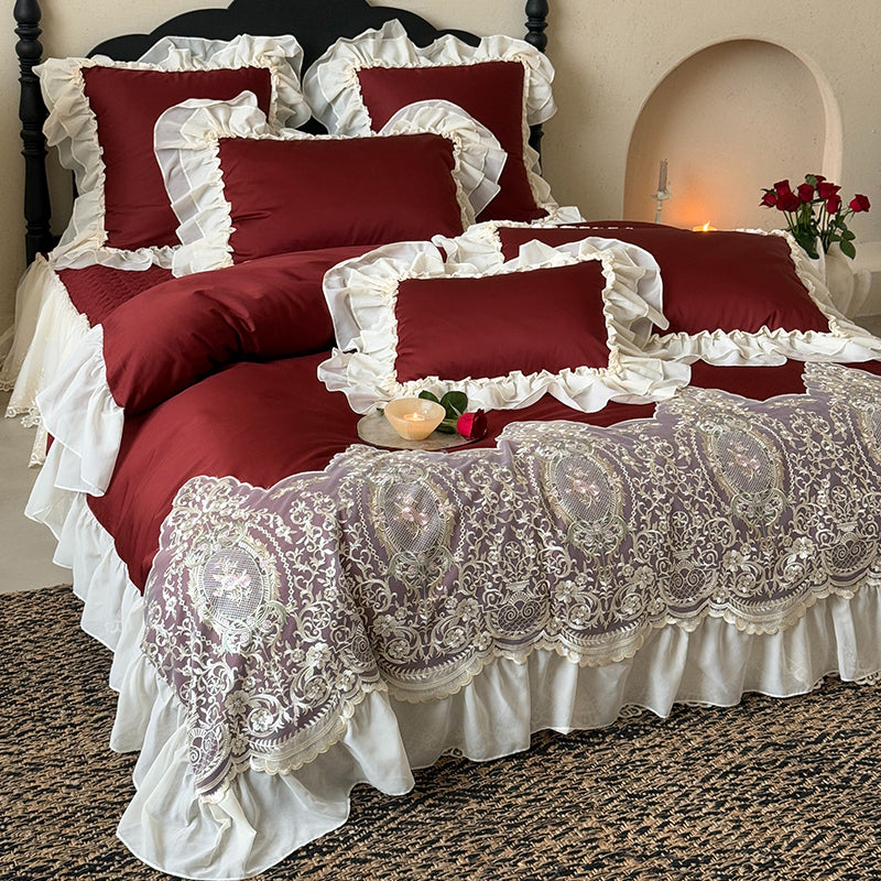 【寝具セット】ロングステープルコットン100％ ベッドリネン 高級感 肌触り ツルツル 肌 4点セット