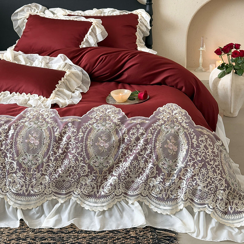 【寝具セット】ロングステープルコットン100％ ベッドリネン 高級感 肌触り ツルツル 肌 4点セット