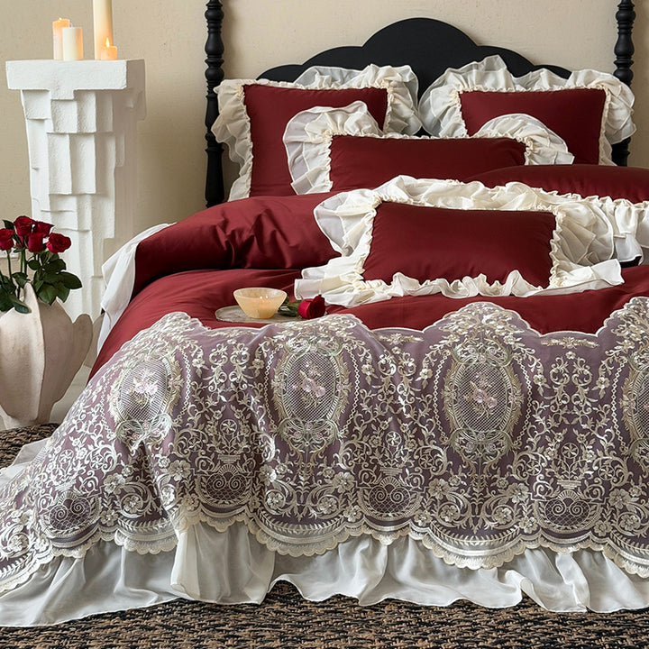 【寝具セット】ロングステープルコットン100％ ベッドリネン 高級感 肌触り ツルツル 肌 4点セット