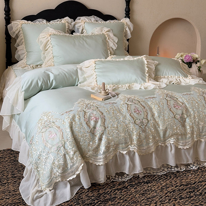 【寝具セット】ロングステープルコットン100％ ベッドリネン 高級感 肌触り ツルツル 肌 4点セット