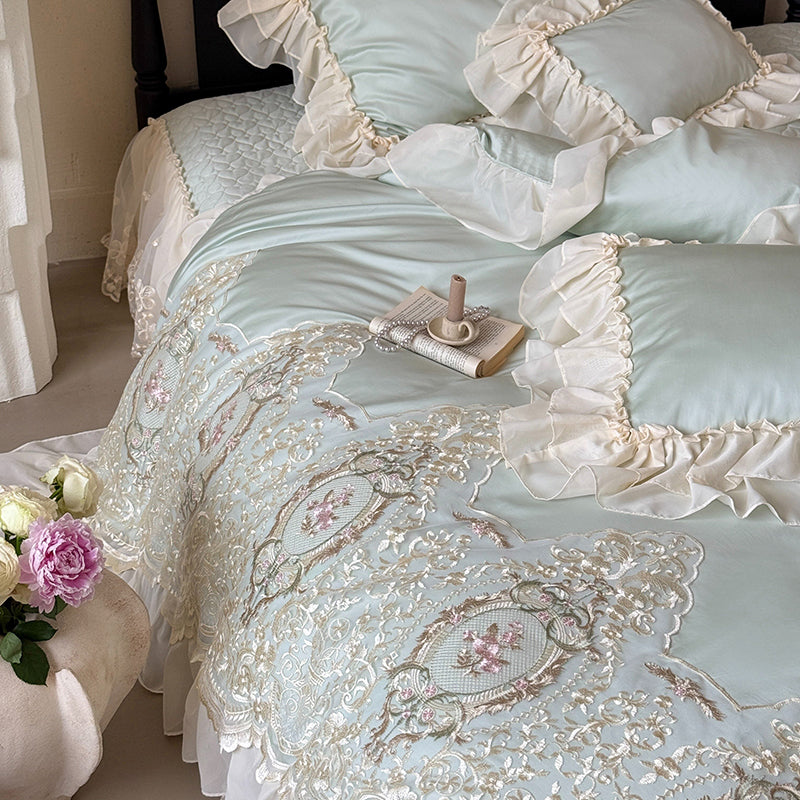 【寝具セット】ロングステープルコットン100％ ベッドリネン 高級感 肌触り ツルツル 肌 4点セット