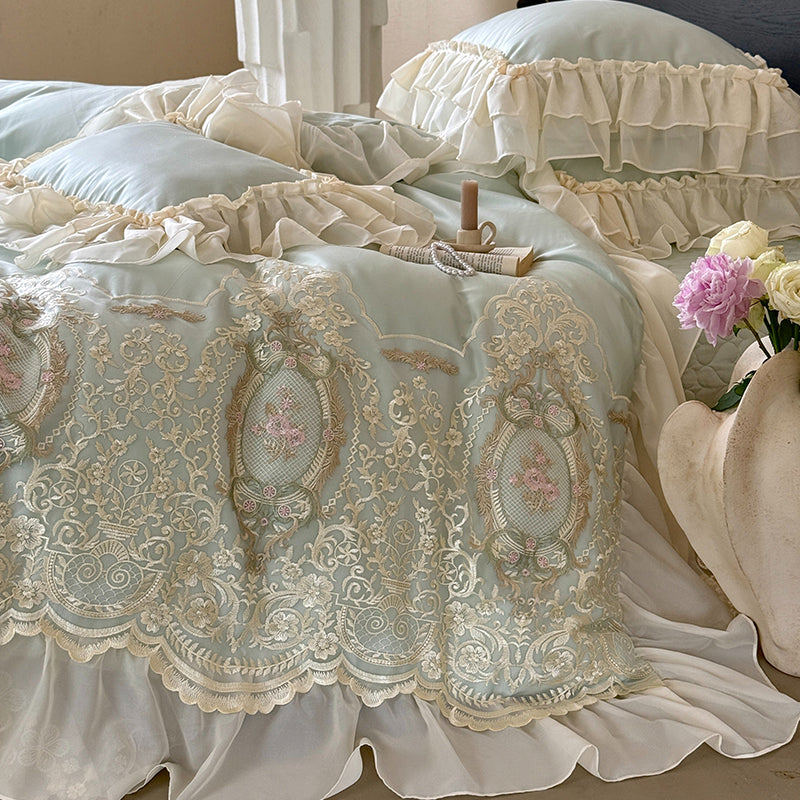 【寝具セット】ロングステープルコットン100％ ベッドリネン 高級感 肌触り ツルツル 肌 4点セット