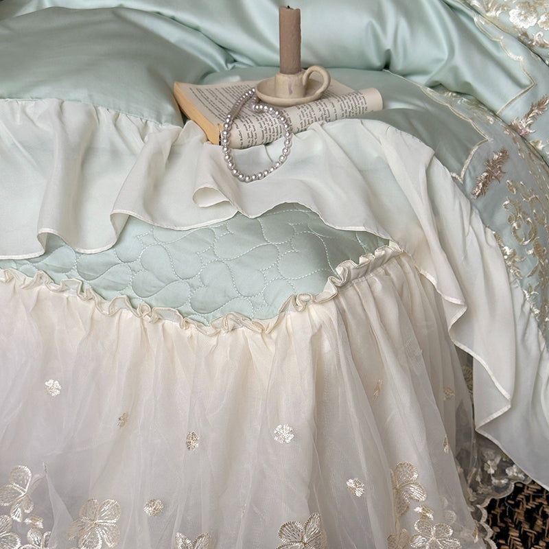 【寝具セット】ロングステープルコットン100％ ベッドリネン 高級感 肌触り ツルツル 肌 4点セット