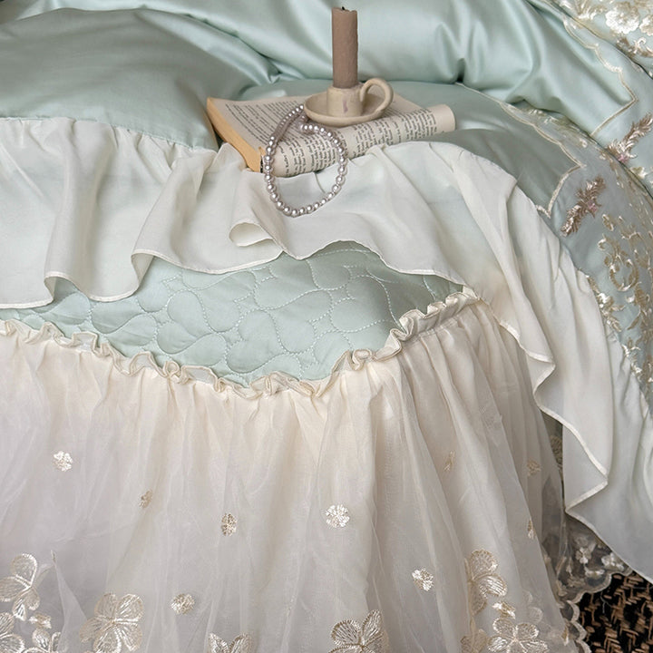 【寝具セット】ロングステープルコットン100％ ベッドリネン 高級感 肌触り ツルツル 肌 4点セット