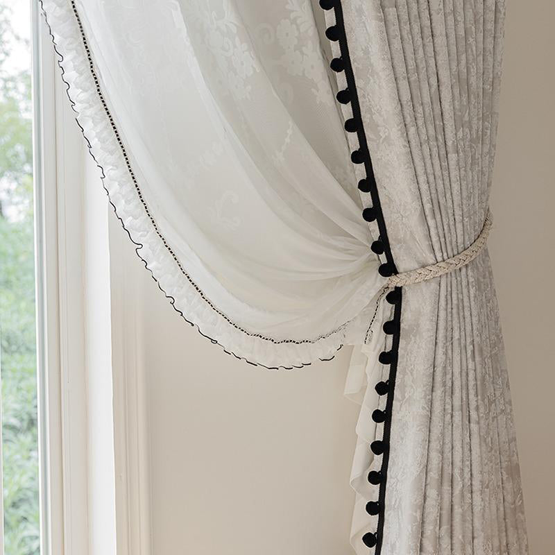 【ドレープカーテン】高級感 花柄 フランス風