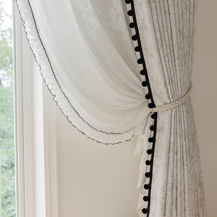 【ドレープカーテン】高級感 花柄 フランス風
