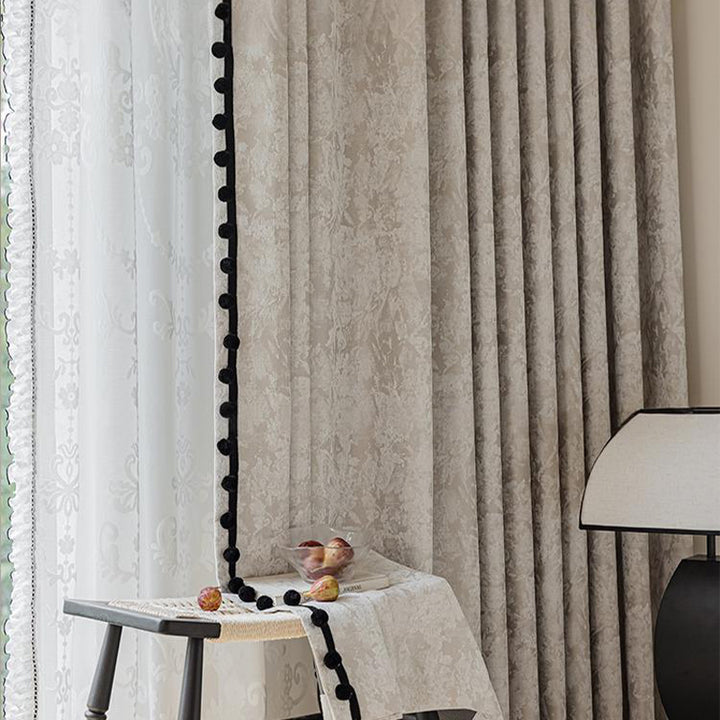 【ドレープカーテン】高級感 花柄 フランス風