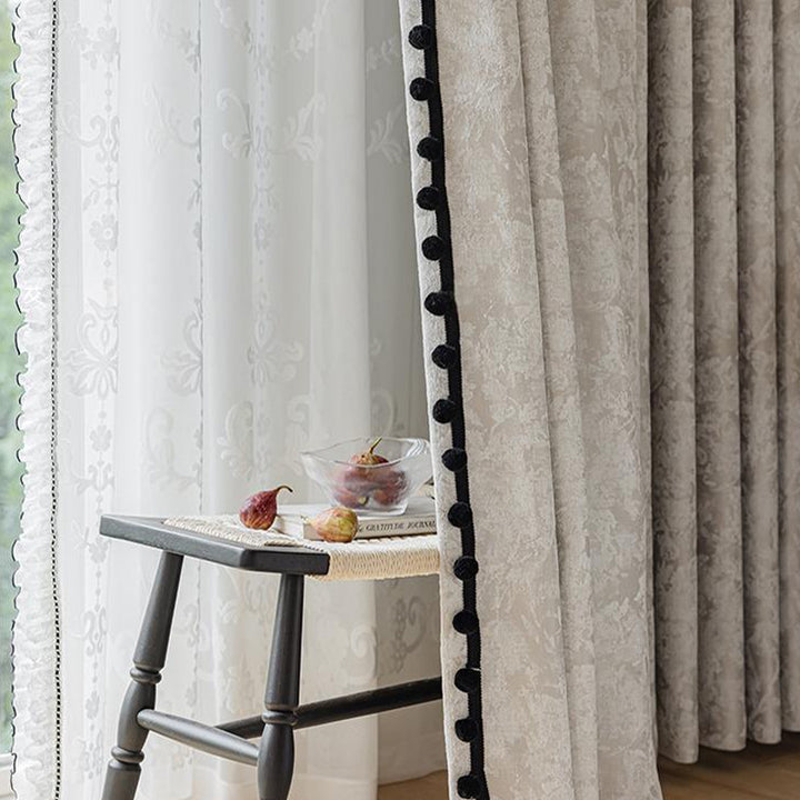 【ドレープカーテン】高級感 花柄 フランス風