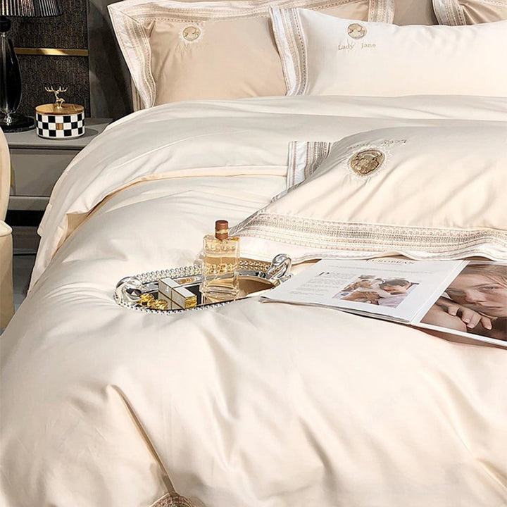 【寝具セット】ロングステープルコットン100％ ヨーロッパ風 エレガント 肌に優しい 刺繍デザイン ベット用品