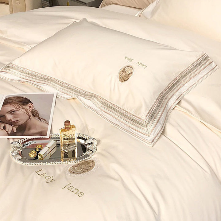 【寝具セット】ロングステープルコットン100％ ヨーロッパ風 エレガント 肌に優しい 刺繍デザイン ベット用品