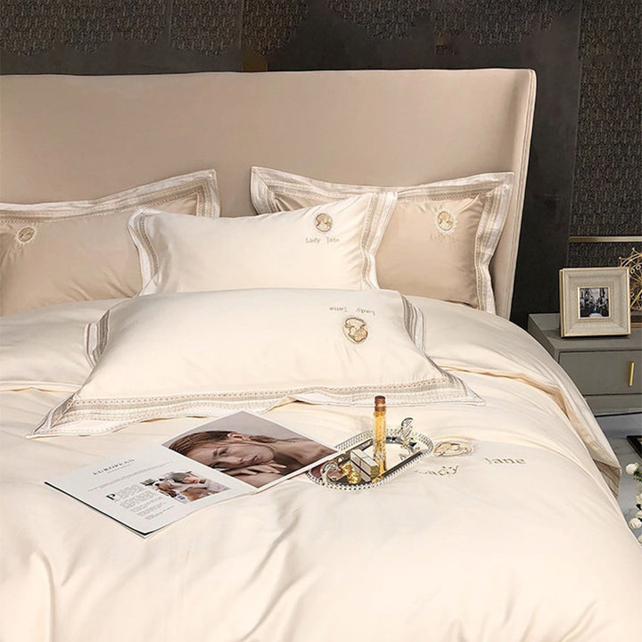 【寝具セット】ロングステープルコットン100％ ヨーロッパ風 エレガント 肌に優しい 刺繍デザイン ベット用品