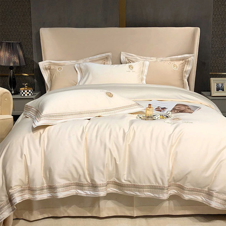 【寝具セット】ロングステープルコットン100％ ヨーロッパ風 エレガント 肌に優しい 刺繍デザイン ベット用品