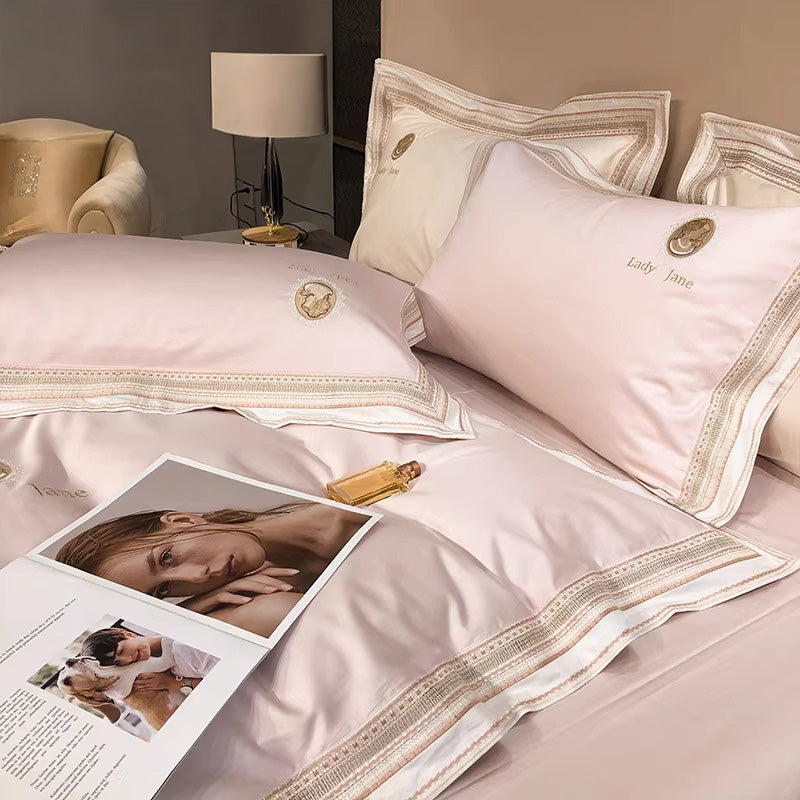 【寝具セット】ロングステープルコットン100％ ヨーロッパ風 エレガント 肌に優しい 刺繍デザイン ベット用品