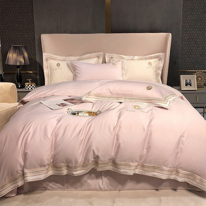 【寝具セット】ロングステープルコットン100％ ヨーロッパ風 エレガント 肌に優しい 刺繍デザイン ベット用品