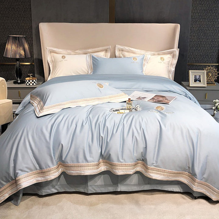 【寝具セット】ロングステープルコットン100％ ヨーロッパ風 エレガント 肌に優しい 刺繍デザイン ベット用品