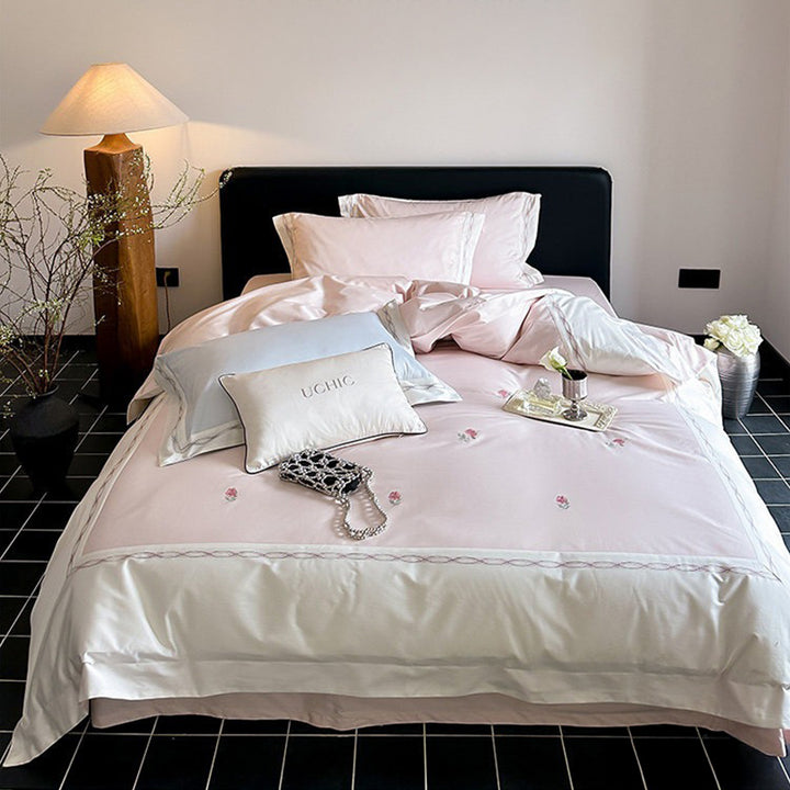 【寝具セット】刺繍 おしゃれ 4点セット