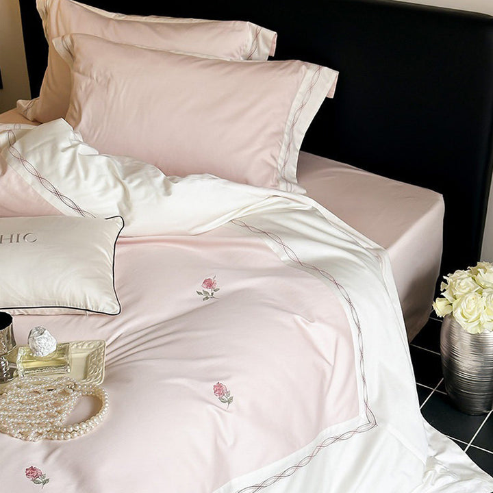 【寝具セット】刺繍 おしゃれ 4点セット
