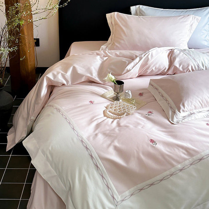 【寝具セット】刺繍 おしゃれ 4点セット