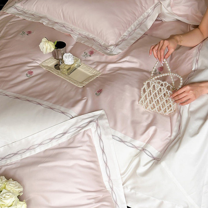 【寝具セット】刺繍 おしゃれ 4点セット