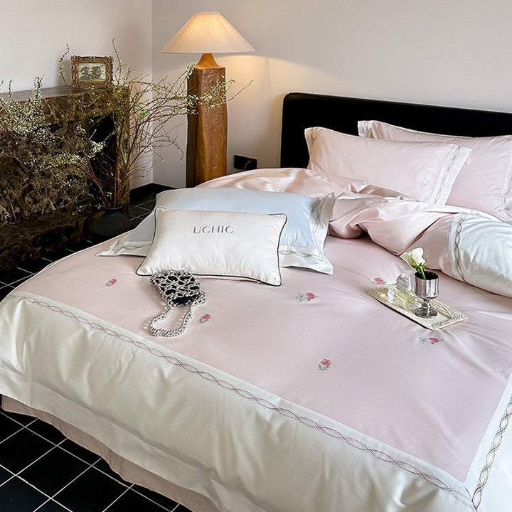 【寝具セット】刺繍 おしゃれ 4点セット