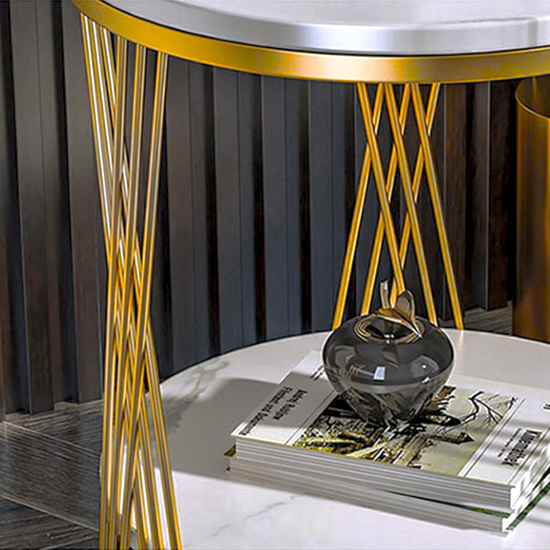 【サイドテーブル】金メッキマーブル模様 選べる2色 サイドテーブル/ナイトテーブルの細部画像 安心の100日間返品交換保証