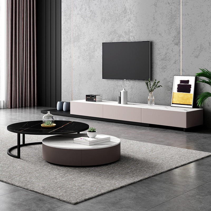 【ローテーブル】グレー系ラウンド